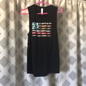 Black Bella Canvas sz small cowgirl flag tank top